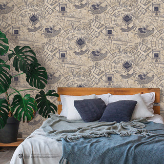 Blue Harry Potter Marauder's Map Peel & Stick Wallpaper
