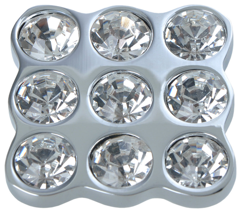 Utopia Alley Gleam 9 Crystal Cabinet Knob, 1.5", Polished Chrome, 5 Pack