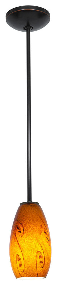 Access Lighting 28011-3R/RUSKY Merlot 1 Light LED Pendant - 4"W - Oil Rubbed