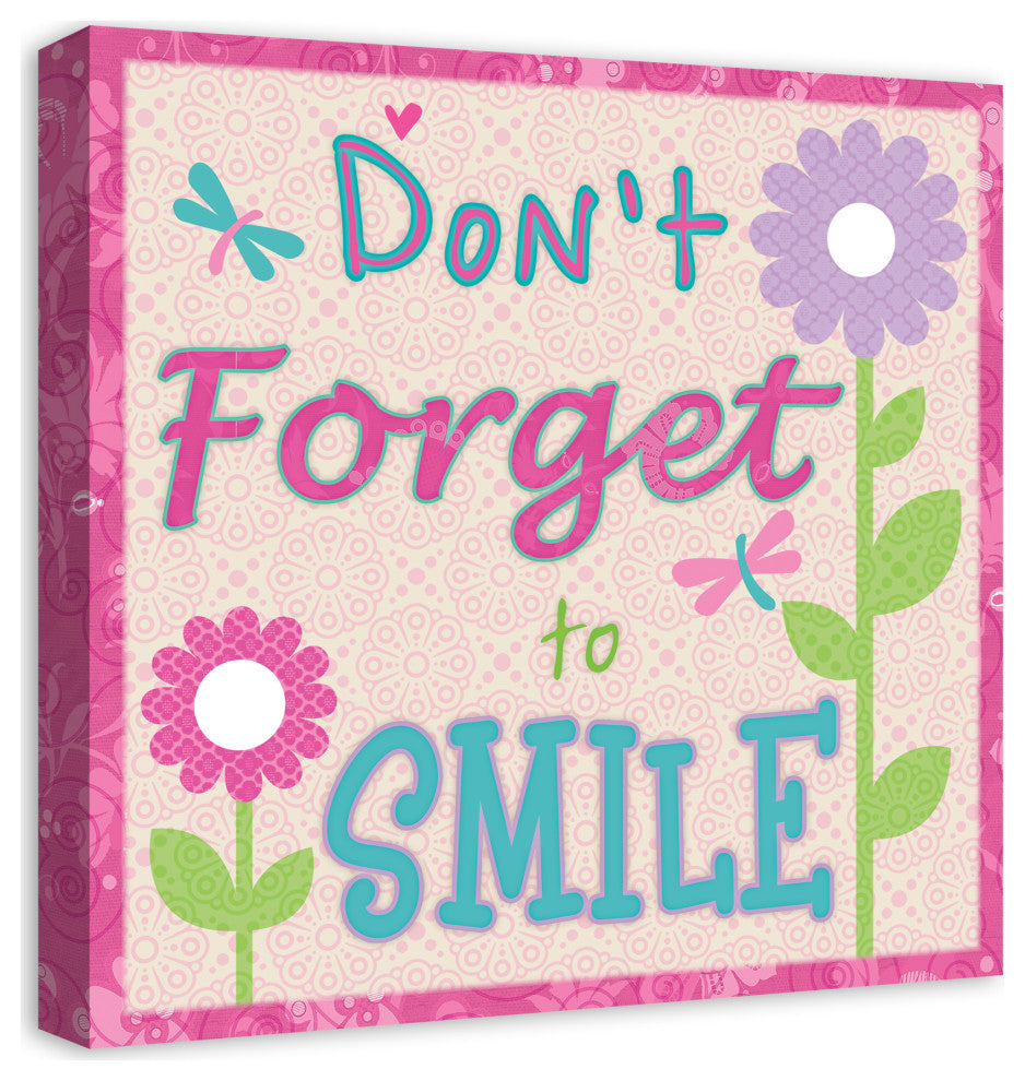 Don't Forget To Smile 20x20 Canvas Wall Art