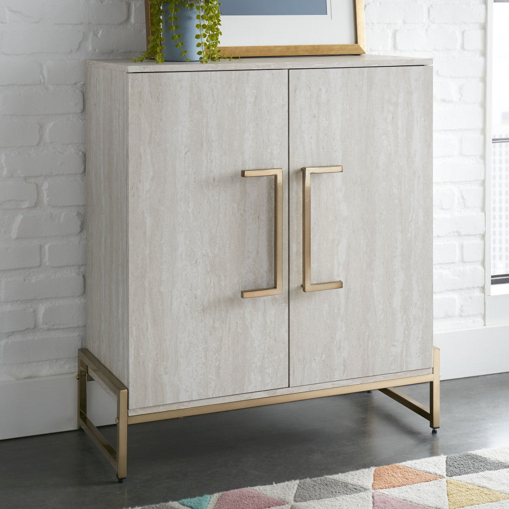 Larkin Faux Marble Wine Cabinet