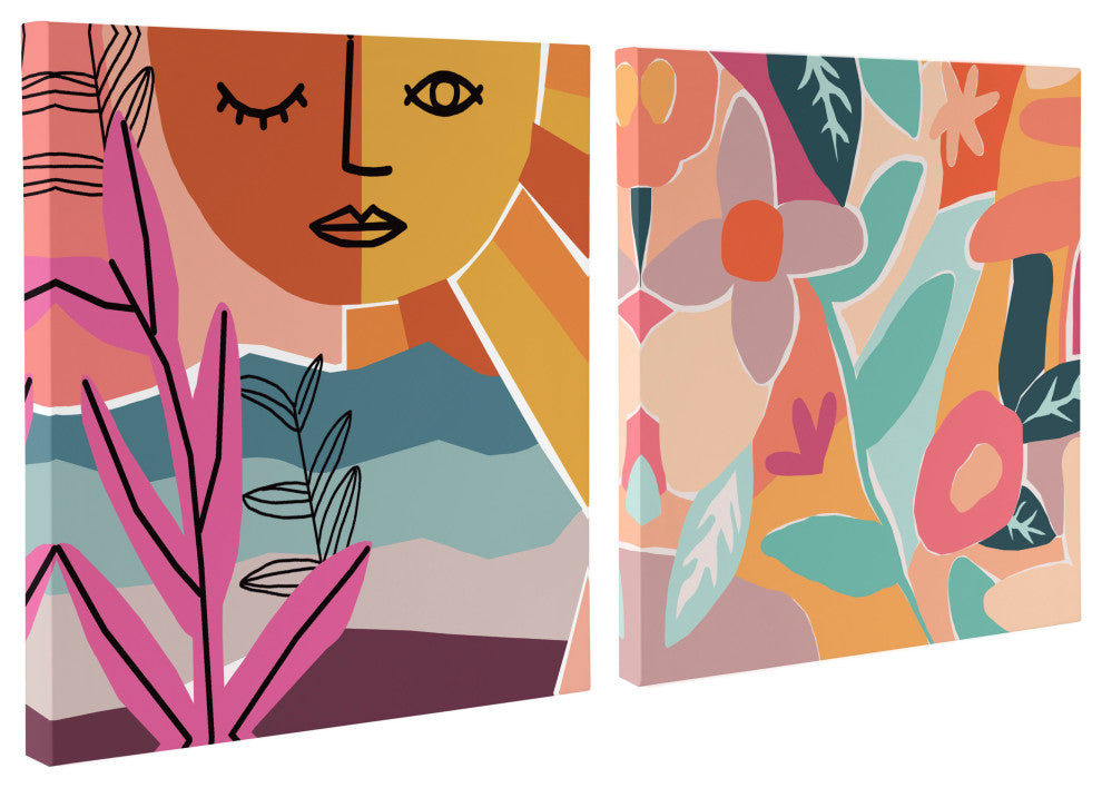 Peace Love Canvas Wall Art Set by Kate Aurelia Holloway, Assorted 2 Piece 20x20