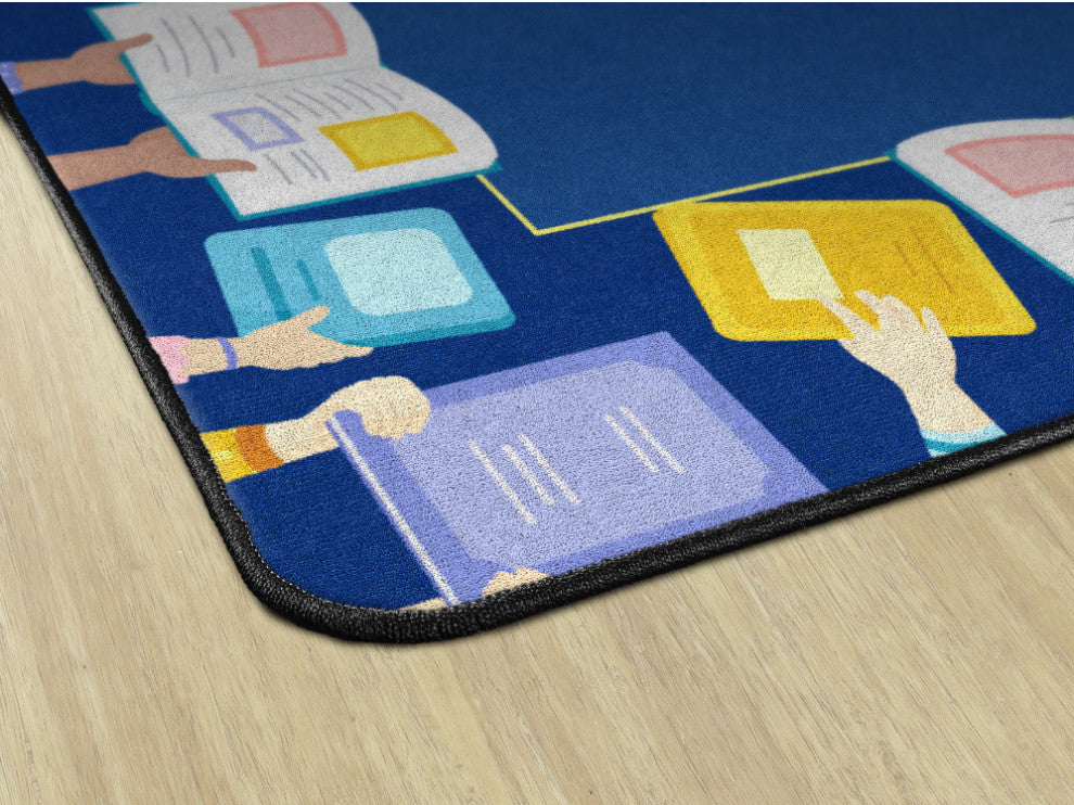 Flagship Carpets VA484-32A 6'X8'4" Book Border Educational Rug