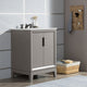 Elizabeth 24" Single Sink Carrara White Marble Vanity, Cashmere Gray