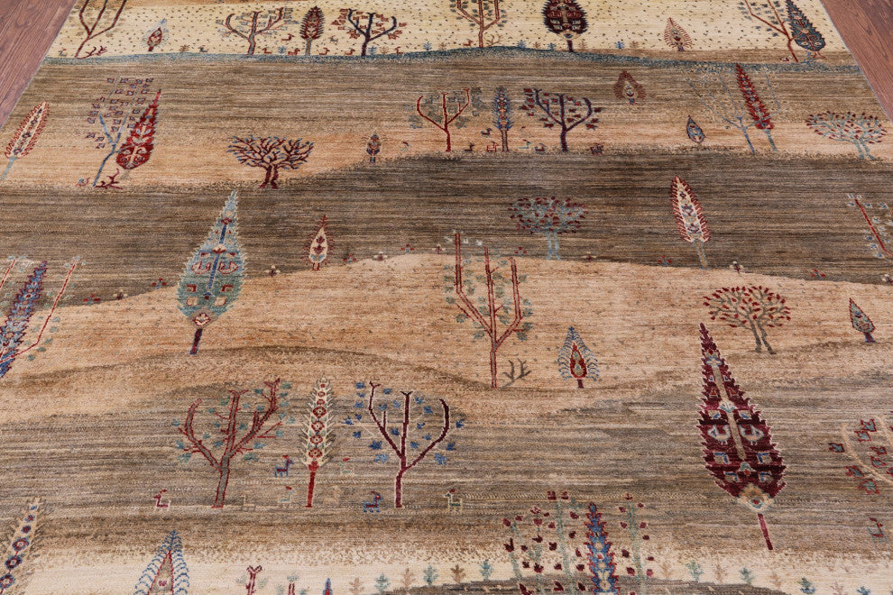 Persian Gabbeh Tribal Hand-Knotted Wool Rug 8' 3" X 9' 8" Q10586