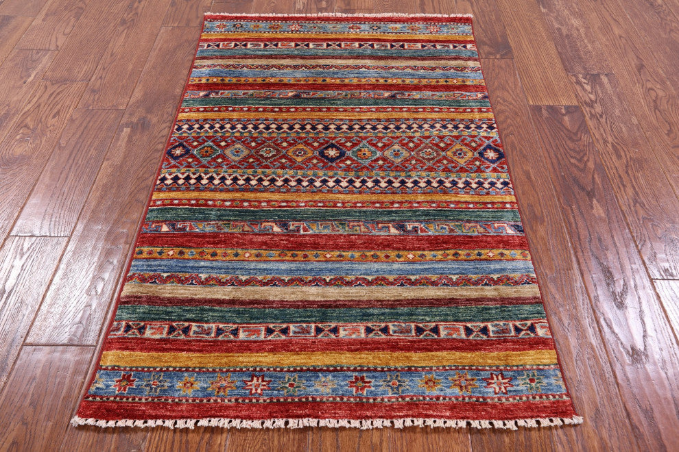 2' 7" X 4' 0" Hand-Knotted Khorjin Super Kazak Rug Q10842