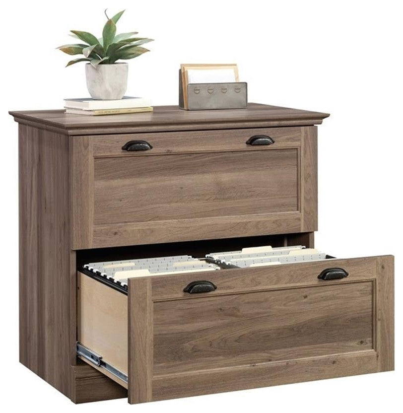 Pemberly Row 2-Drawer Engineered Wood Lateral File Cabinet in Salt Oak