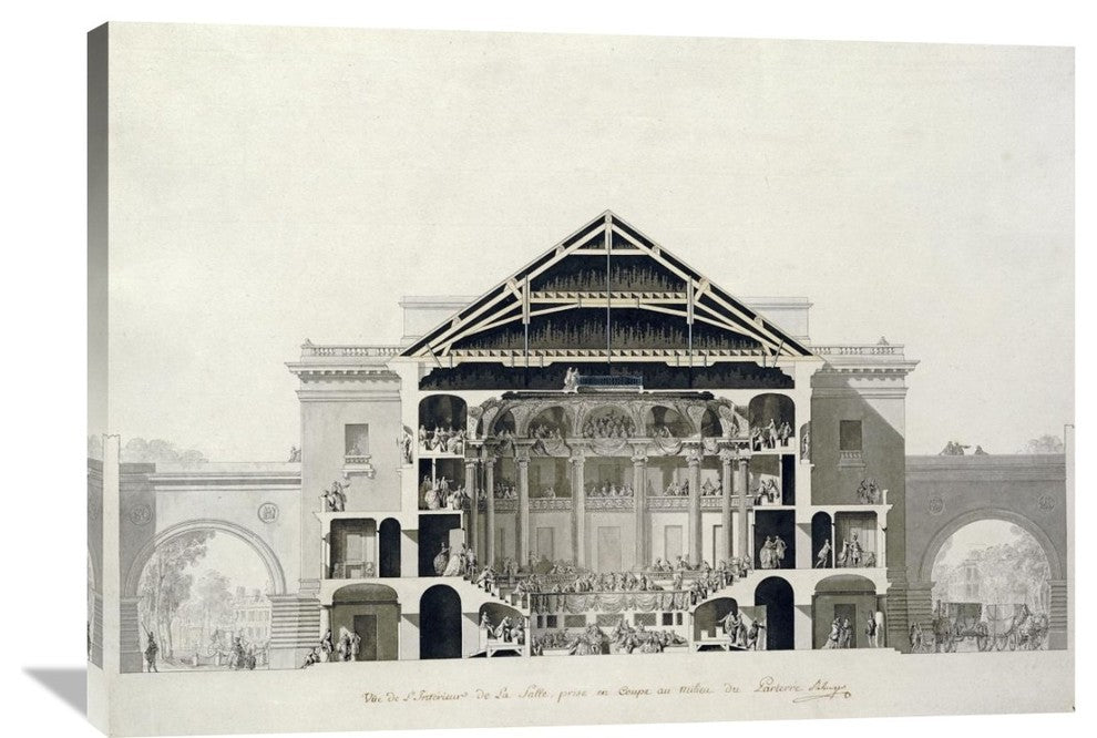 "Cross-Section of The Front Section of The Theatre" Artwork, 40" x 28"