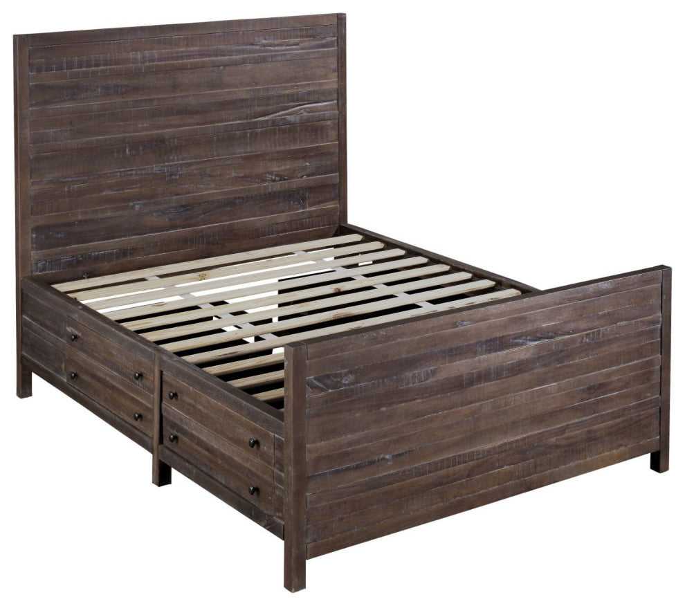 Townsend King Solid Wood Storage Bed in Java