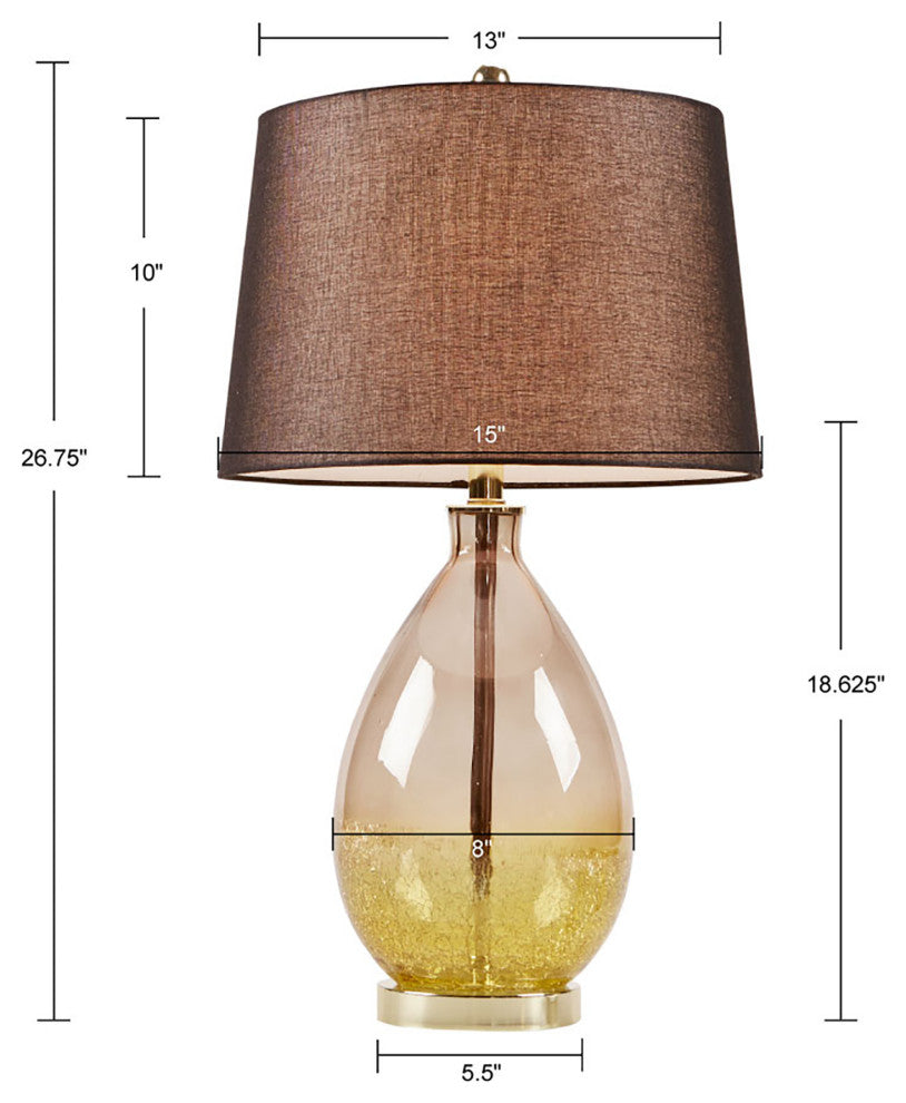 510 Design Cortina Ombre Glass Table Lamp, Set of 2, Gold