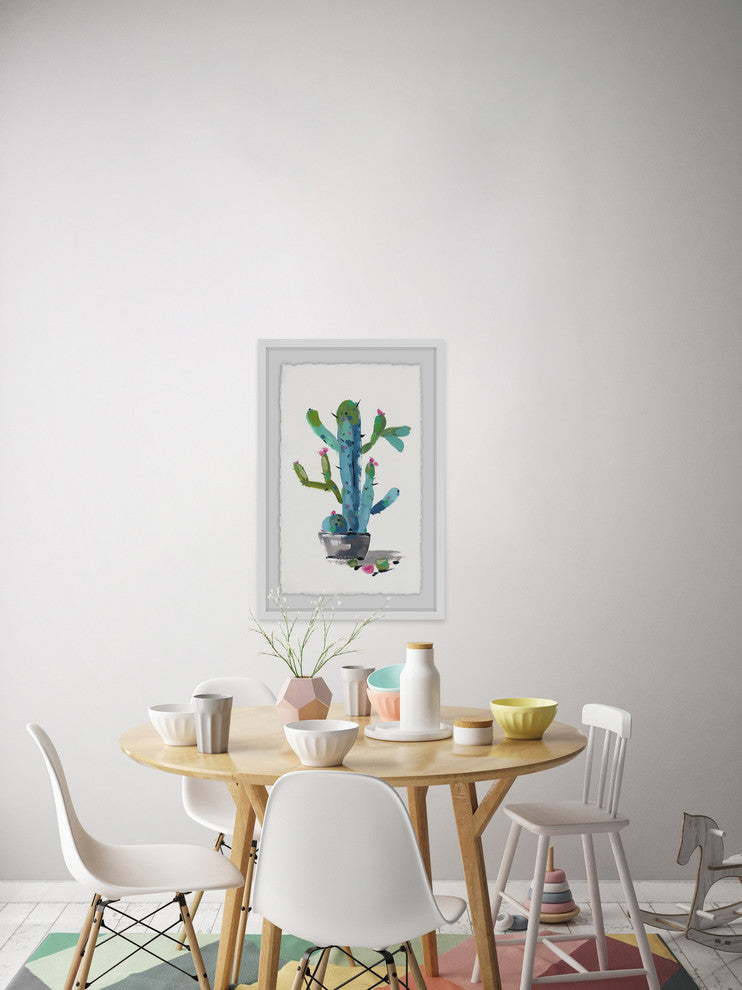 "Little Blue Cactus" Framed Painting Print, 30"x45"