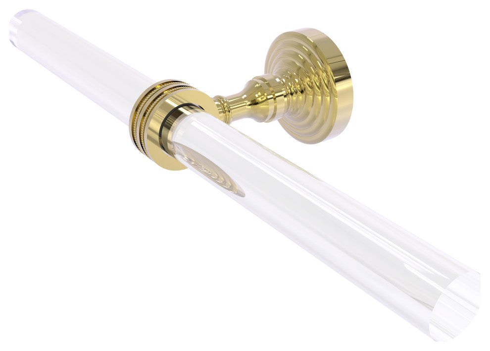 Pacific Grove 2 Arm Guest Towel Holder with Dotted Accents, Unlacquered Brass