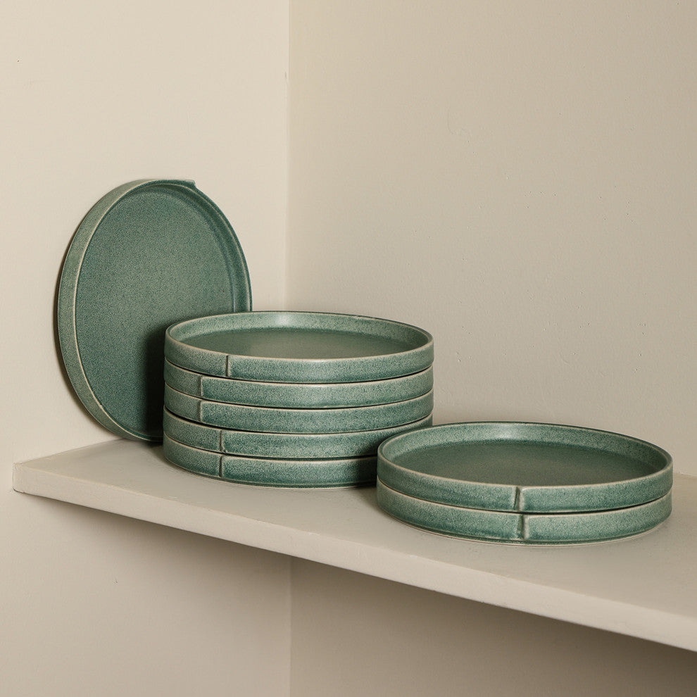 Stone Lain Bao Stoneware Dinner Plate Set of 4, Green