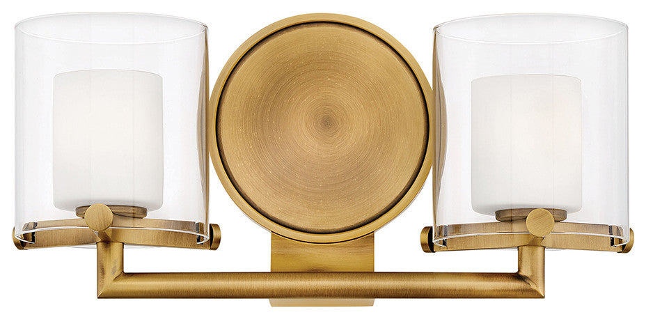 Hinkley Rixon Small Two Light Vanity, Heritage Brass