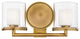 Hinkley Rixon Small Two Light Vanity, Heritage Brass