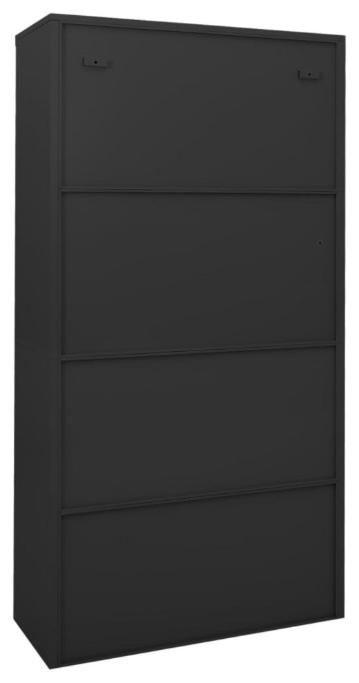 Vidaxl Office Cabinet With Sliding Door Anthracite 35.4"x15.7"x70.9" Steel