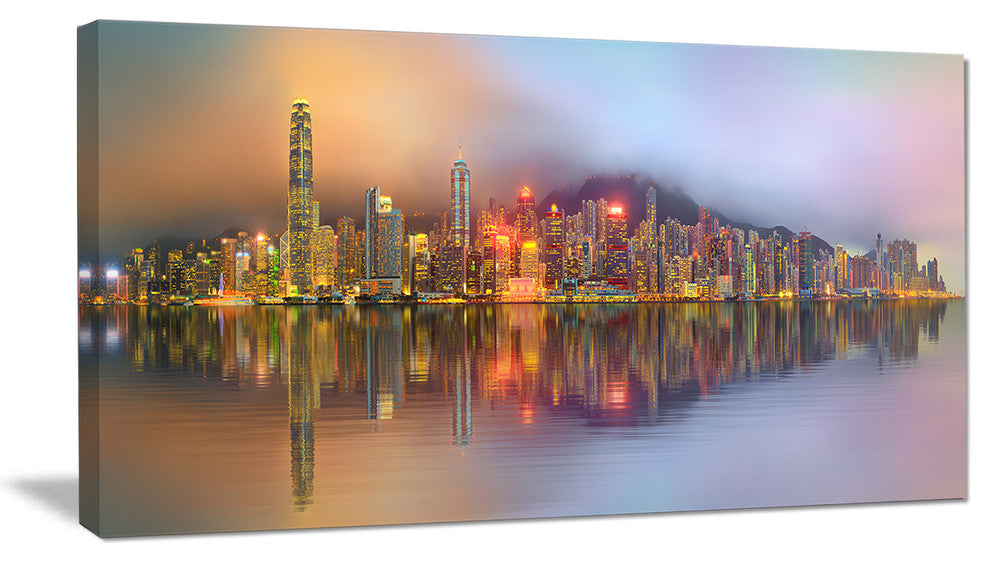"Singapore Financial District Island" Canvas Print40"x20"