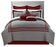 Cosmo Red King 12-Piece Embroidered Comforter Bed In A Bag With Sheet Set