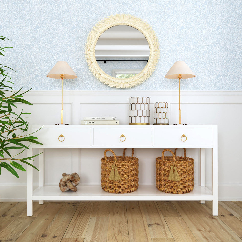 Lark 3-Drawer 65" Console Table, White