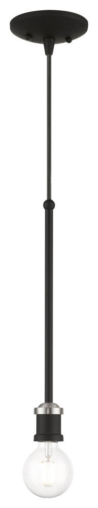 Lansdale 1 Light Black With Brushed Nickel Accents Single Pendant