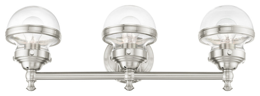 Livex Lighting Oldwick 3 Light Brushed Nickel Vanity Sconce