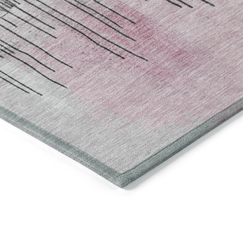 Machine Washable Indoor/Outdoor Chantille ACN1880 Pink 5' x 7'6" Rug