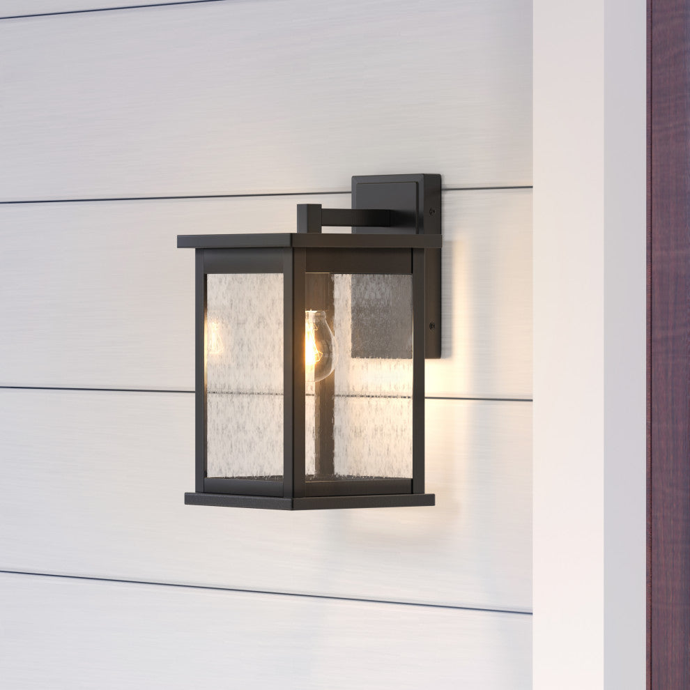 1 Light 7 in. Powder Coat Black Outdoor