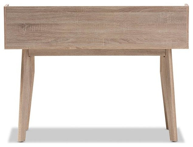 Fella Mid-Century 4-Drawer Oak and Gray Wood Study Desk