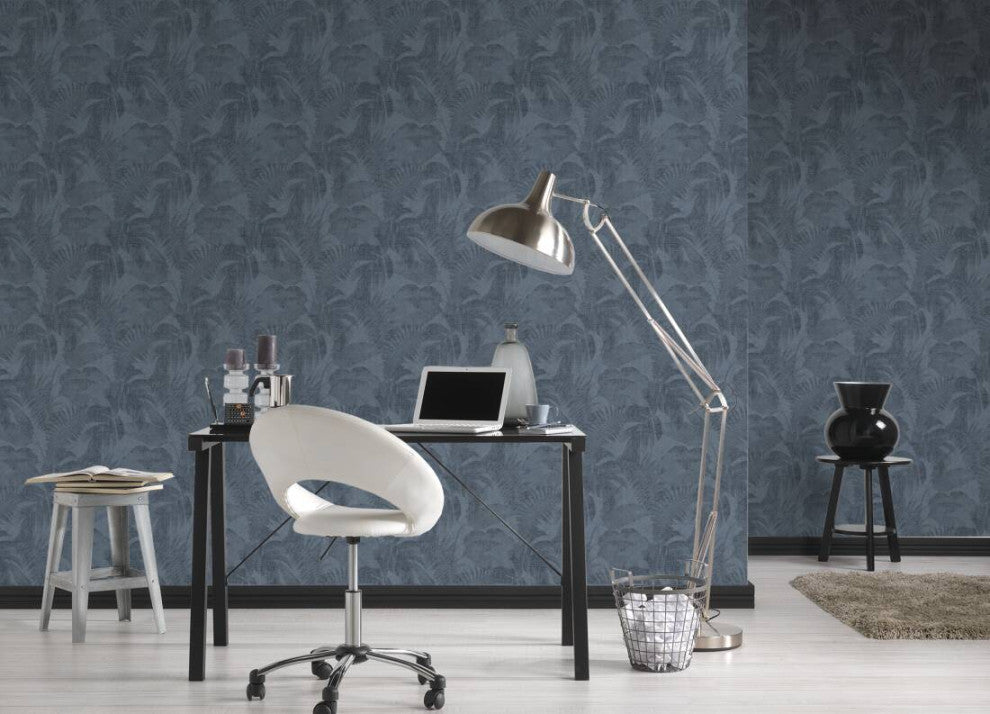 Botanical Jungle Textured Wallpaper Featuring Tropical Leaves, 373965