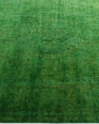 Overdyed, One-of-a-Kind Hand-Knotted Area Rug Green, 4'7"x6'10"
