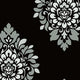 Modern Damask Wallpaper, Black and Gray, Set of 2 Bolts
