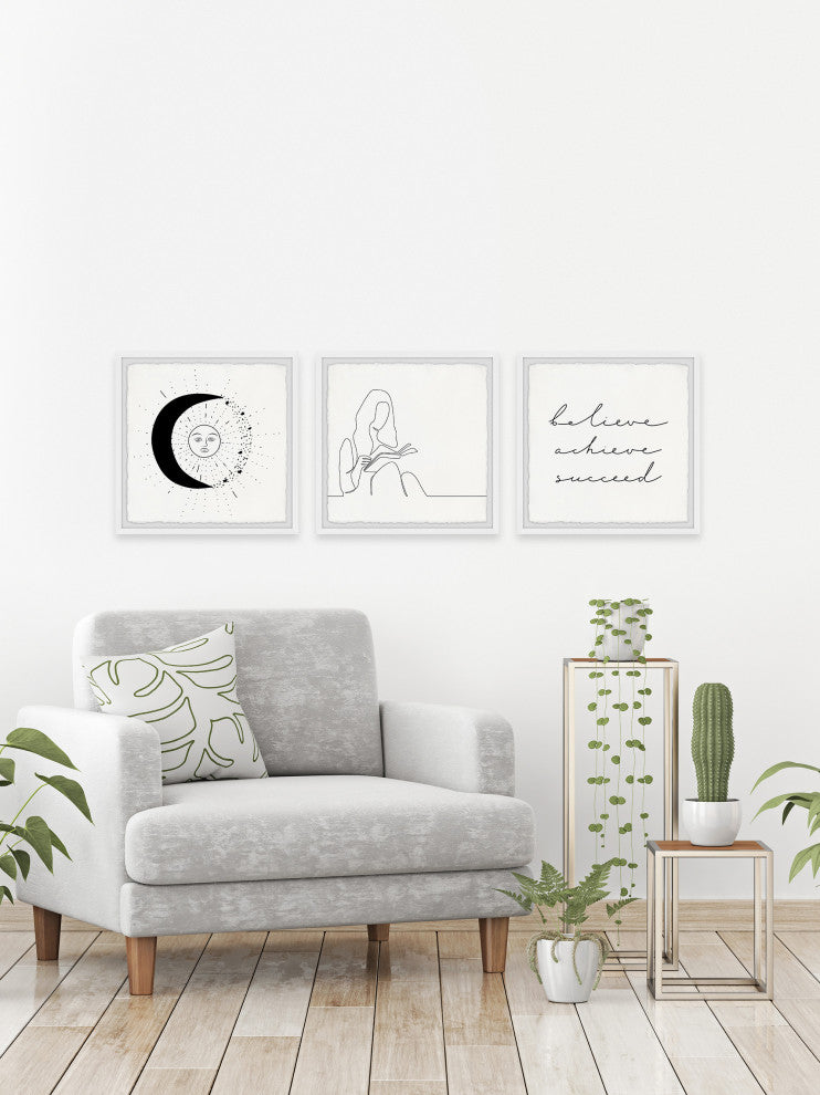 Believe and Succeed Triptych, 3-Piece Set, 18x18 Panels