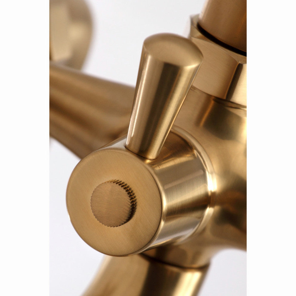 Kingston Brass Clawfoot Tub Faucet With Hand Shower, Brushed Brass
