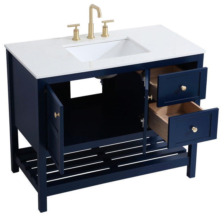 Tucker Blue 42" Single Sink Bathroom Vanity