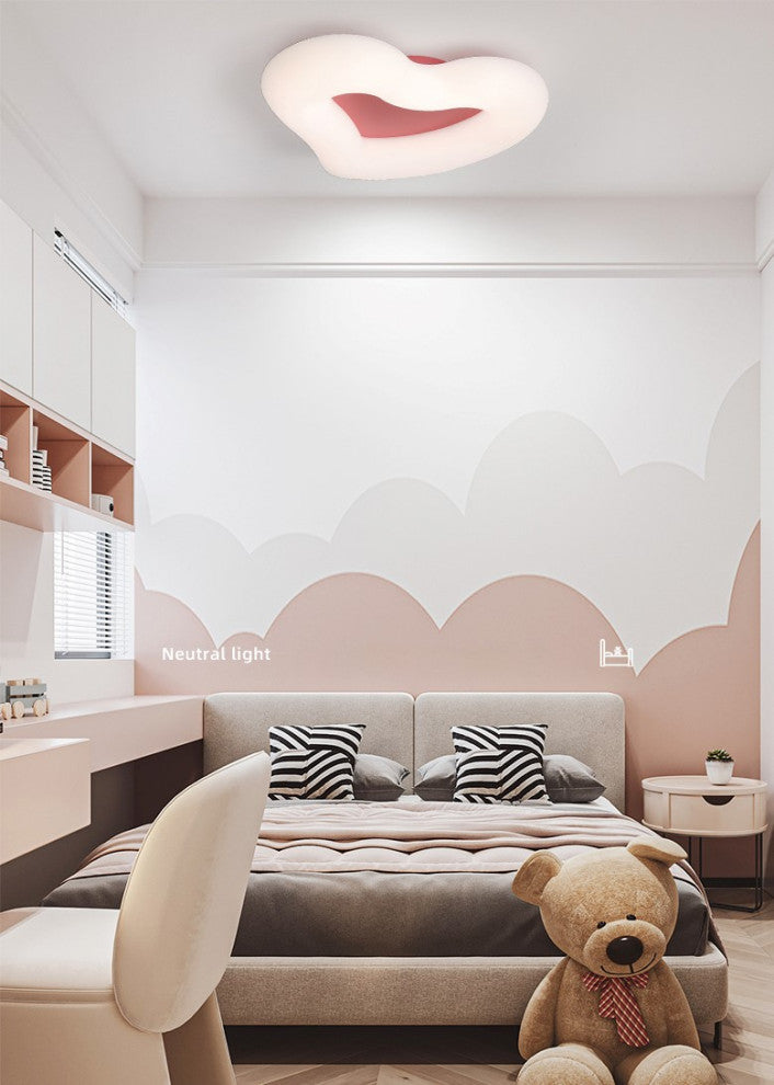 Haacht | Modern Heart-Shaped LED Ceiling Light for kids room, Pink, L13.0xh3.5"