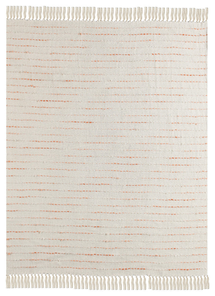 Shimmer Stripe Woven Throw Blanket with Fringe, Peach