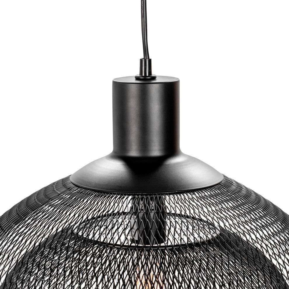 Polaris Pendant Light, Black, Large 18"