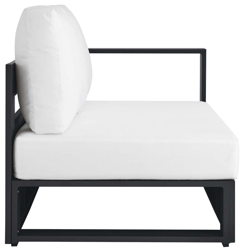 Tahoe Outdoor Patio Powder-Coated Aluminum Modular Right-Facing Loveseat - Gray