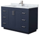 48" Single Bathroom Vanity, Dark Blue, Carrara Countertop, Sink, Nickel Trim