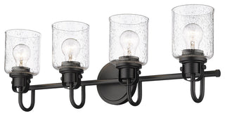 Zlite 340-4V-MB 4-Light Vanity, Clear Seeded