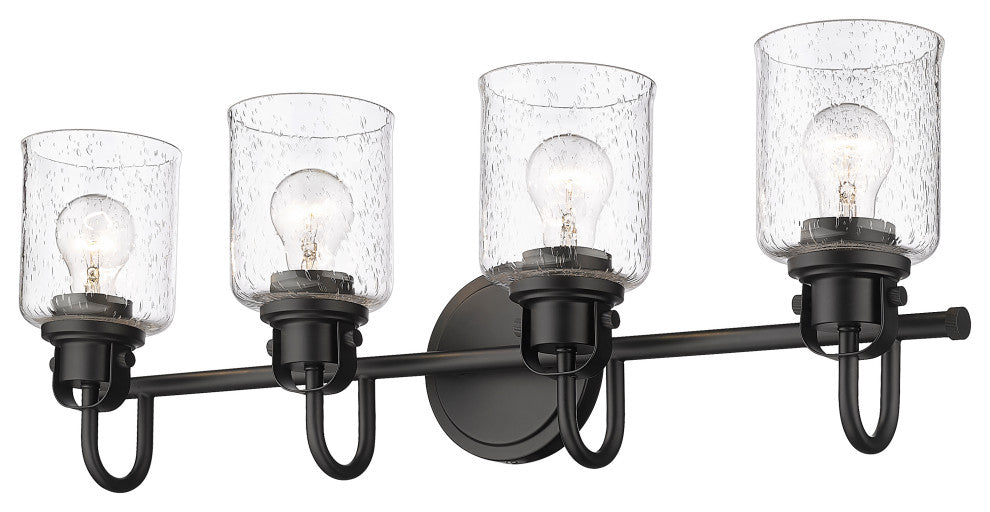 Zlite 340-4V-MB 4-Light Vanity, Clear Seeded