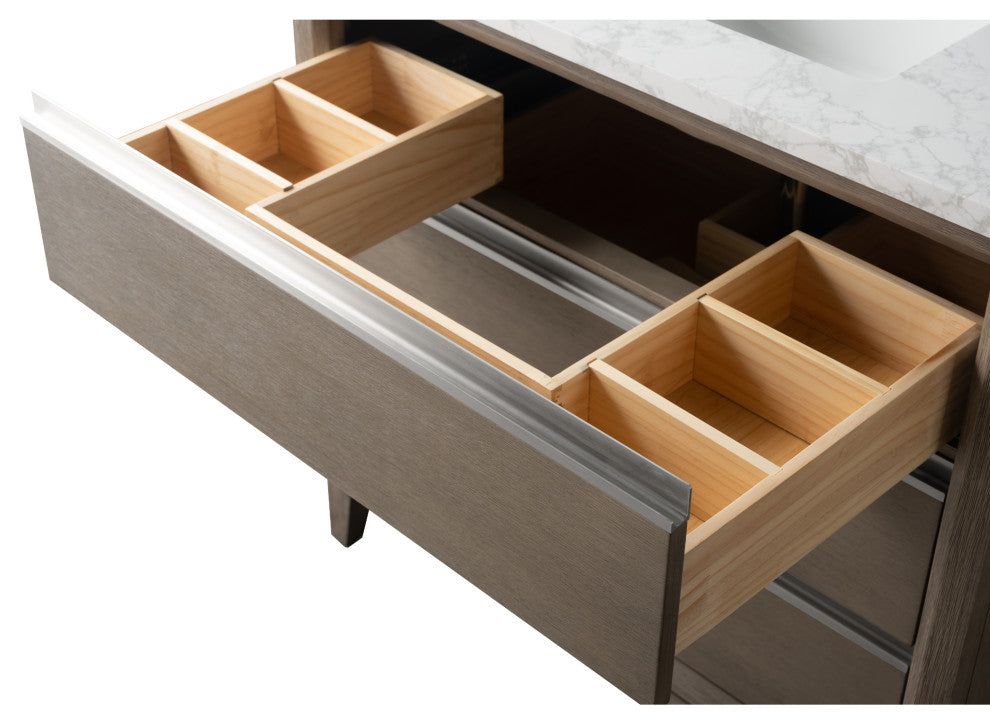 Vanity Art Bathroom Vanity With Sink, Driftwood Gray, 36" Single