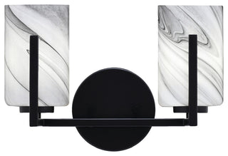 Atlas 2-Light Bath Bar, Matte Black/Onyx Swirl