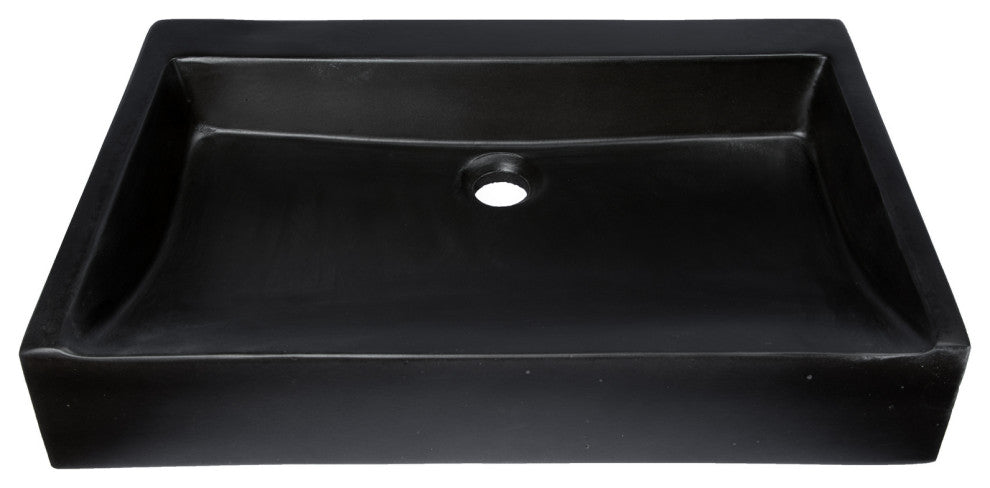 Eden Bath EB_N006CB Rectangular Sloped Concrete Vessel Sink - Charcoal