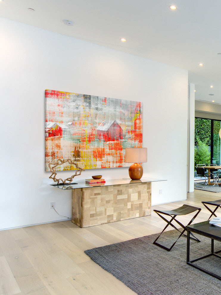 "Red Barn" Fine Art Canvas Print, 36"x24"