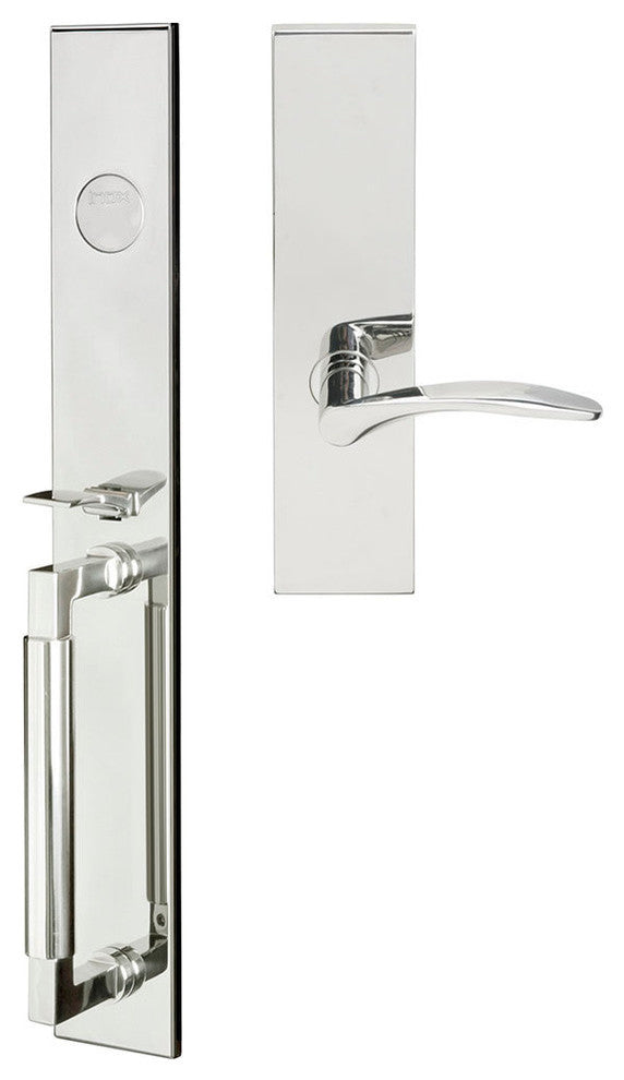 Crest Lever, Mortise Dummy Handleset, Right Hand, Polished Stainless Steel