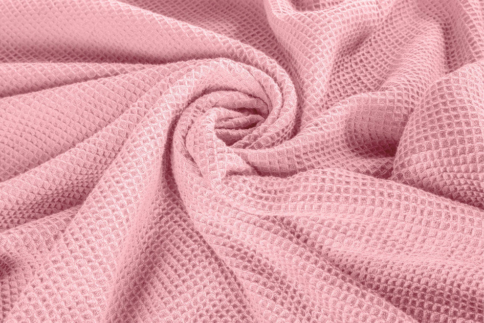 Crover Collection All Season Thermal Waffle Cotton Blanket, Orchid Pink, King