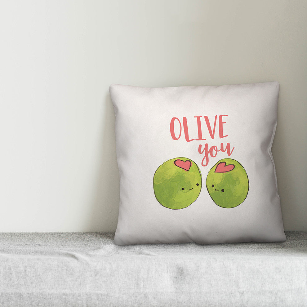 Olive You 16x16 Throw Pillow