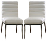 Leatherette And Metal Side Chair, White