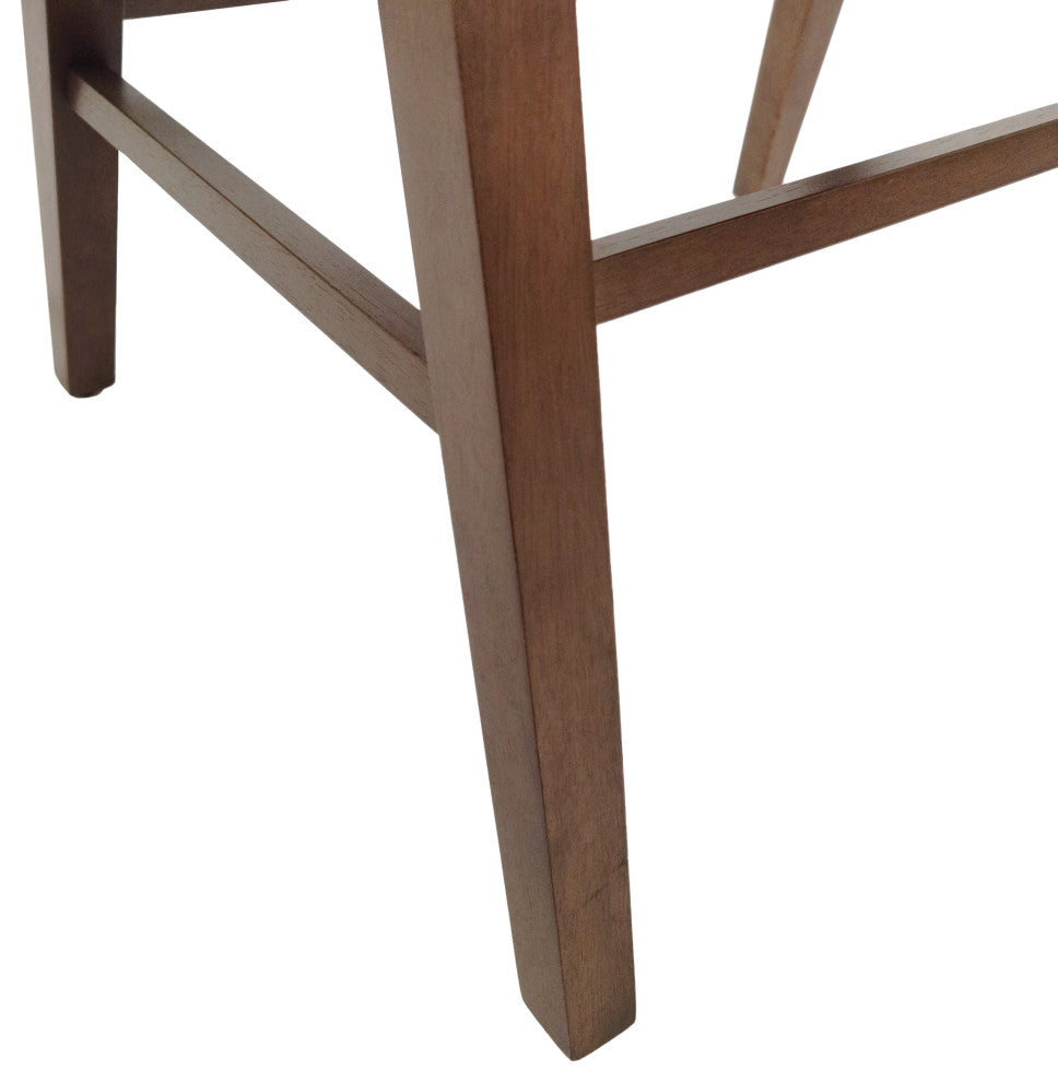 Sunapee Fabric Upholstered Wood Dining Chairs, Set of 2, Light Beige + Natural Walnut